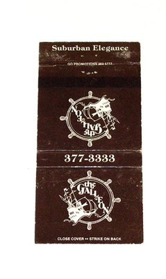 Vintage The Galleon Restaurant & Harbour Lounge Matchbook Cover St. Charles IL
