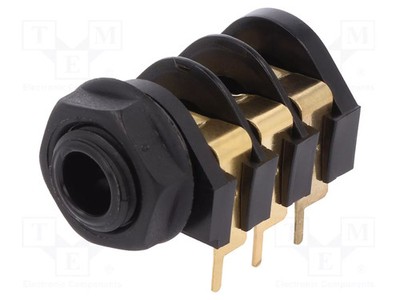 Buchse 90°-Winkel Wege: 3 weiblich Steckverbinder: Jack 6,3mm