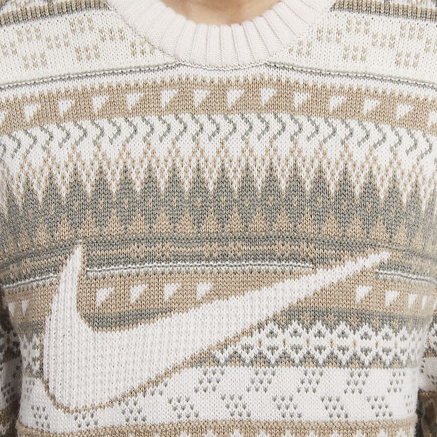 Nike Life Fair Isle Sweater FZ0126-105 | eBay