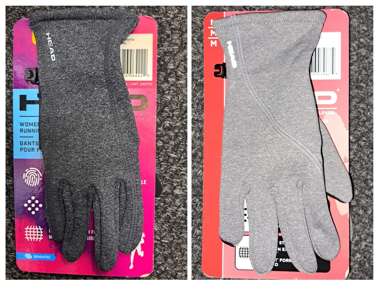NWT Original Head Women's Touchscreen Sensatec Running Gloves 2 pairs. Sizes:M,S