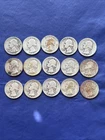 15 1943 P & D Washington Quarters 25c 90% Silver