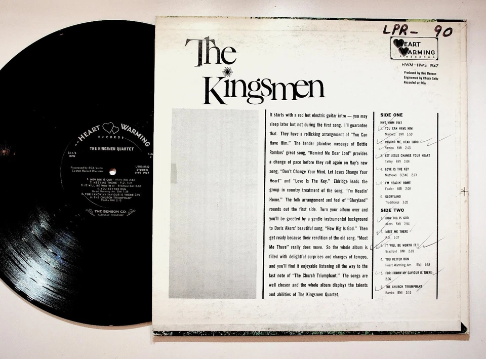 The Kingsmen - The Kingsmen LP Record 33 RPM Heart Warming Gospel Foto 2 de 2