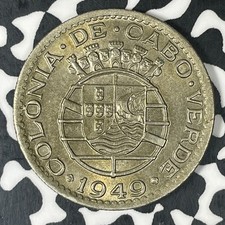1949 Cape Verde 1 Escudo Lot#C8771 High Grade! Beautiful!