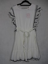 Free People Dress Womens Medium Weekend Brunch Mini Dress Belted Ruffle