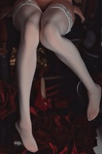 1/4 1/3 Lace Trim Oil Shine Thigh High Stockings Elastic Socks Fit BJD Doll
