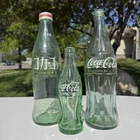 Vintage Lot Of 3 Empty Coca-Cola Green Glass Bottle 1 Japanese Cottage Core