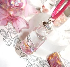 Harmonie Amulett - Rhodochrosit- Talisman Phiole Liebe- Rose Schlüssel Silber