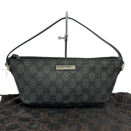 GUCCI Black GG Canvas Handbag