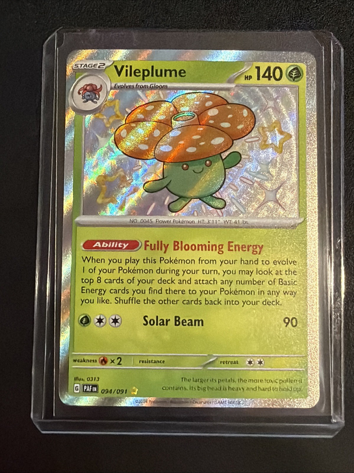Pokémon TCG Vileplume 094/091 Paldean Fates Shiny Card NM/M Condition
