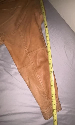 Vtg 90s Georgetown Leather Design Bomber Jacket Mens Large Tan Brown YKK Heavy image 23