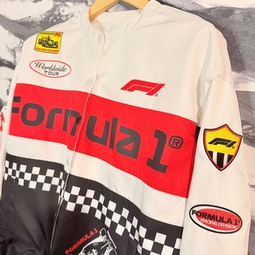 Formula 1 F1 Racing Bomber Jacket Mens Medium Colorblock Snap Front Worldwide image 2