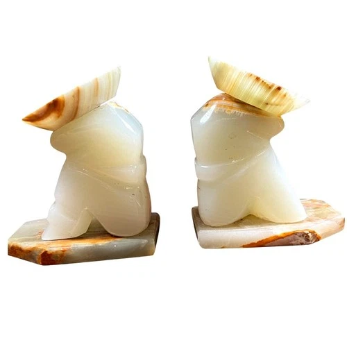 Vintage Onyx 5 inch Mexican Siesta Book Ends