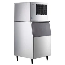 Hoshizaki Low Profile 30" Air Cooled Crescent Cube Ice Machine w/ Bin - 500 lb/D