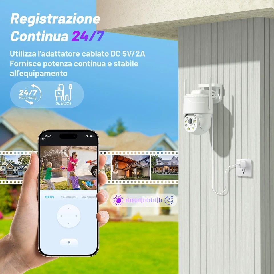 Telecamera 4G LTE con SIM, registrazione 24 ore su 24, 7 giorni su 7, telecamera - Immagine 2 di 4