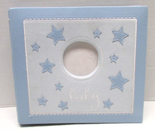 Baby Boy Pre-Designed Scrapbook Album 8 x 8 Memories BLUE FAUX leather suede
