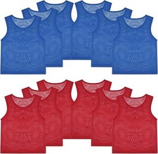 12 Pinnies Youth Practice Team Jerseys Mesh Scrimmage Training Vest Kids Spor...