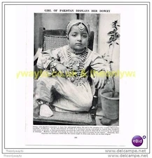 GIRL DISPLAYS HER DOWRY, PAKISTAN, Book Illustration, c1953