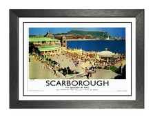 Scarborough 11 Railway Old Advert Poster North Sea Photo Beach Sea Holiday Print