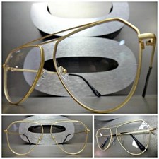 Men or Women Classic Modern Retro Style Clear Lens EYE GLASSES Matte Gold Frame