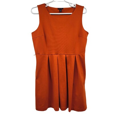 Tommy Hilfiger Women's Pleated Side-Zip 2-Pocket Dress Orange XL
