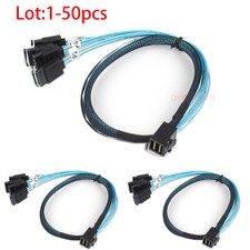 Lot Internal HDD Mini SAS Cable SFF-8643 To 4 SATA Connect to Hard Drive 50cm