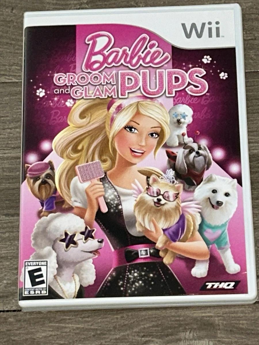 jord form Stearinlys Barbie Groom &amp; Glam Pups Nintendo Wii Video Game + Manual Fashion Doll  Dog Party 785138303857 | eBay