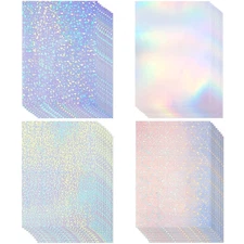 36 Sheets Self-Adhesive Paper Holographic Transparent Paper A4 Waterproof Self-A