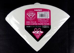 100 X Hario V60 Size 02 Coffee Filter Paper Dripper Cones 1 To 4 Cups Ebay