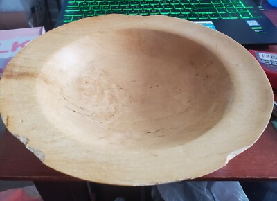 Large Box Elder Wood Carved Bowl Signed by Dennis Diamond