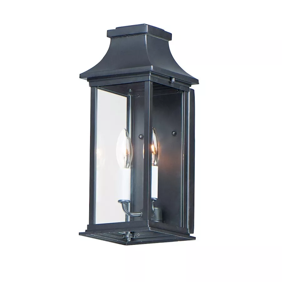 Maxim Lighting Vicksburg 2 Light Outdoor Pocket Wall Sconce in Black 30025CLBK