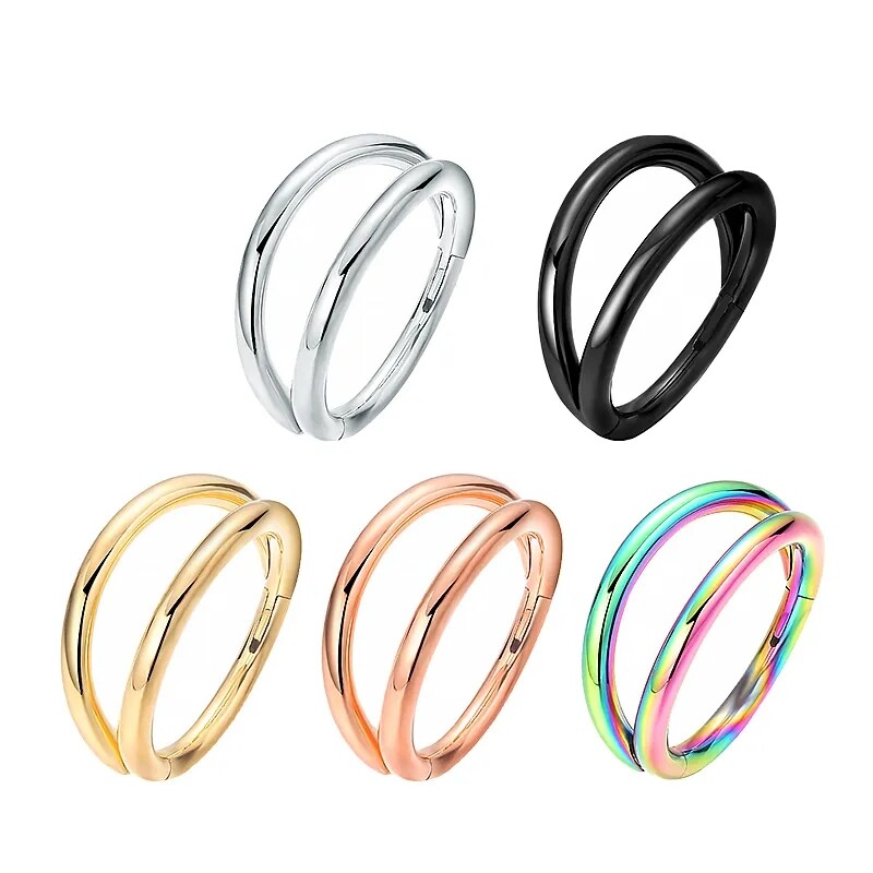 Anello al naso - Acciaio chirurgico per piercing al naso - Gioielli per piercing al naso con pietra CZ - Cerchio per narice - Naso per gioielli per il corpo - Italia