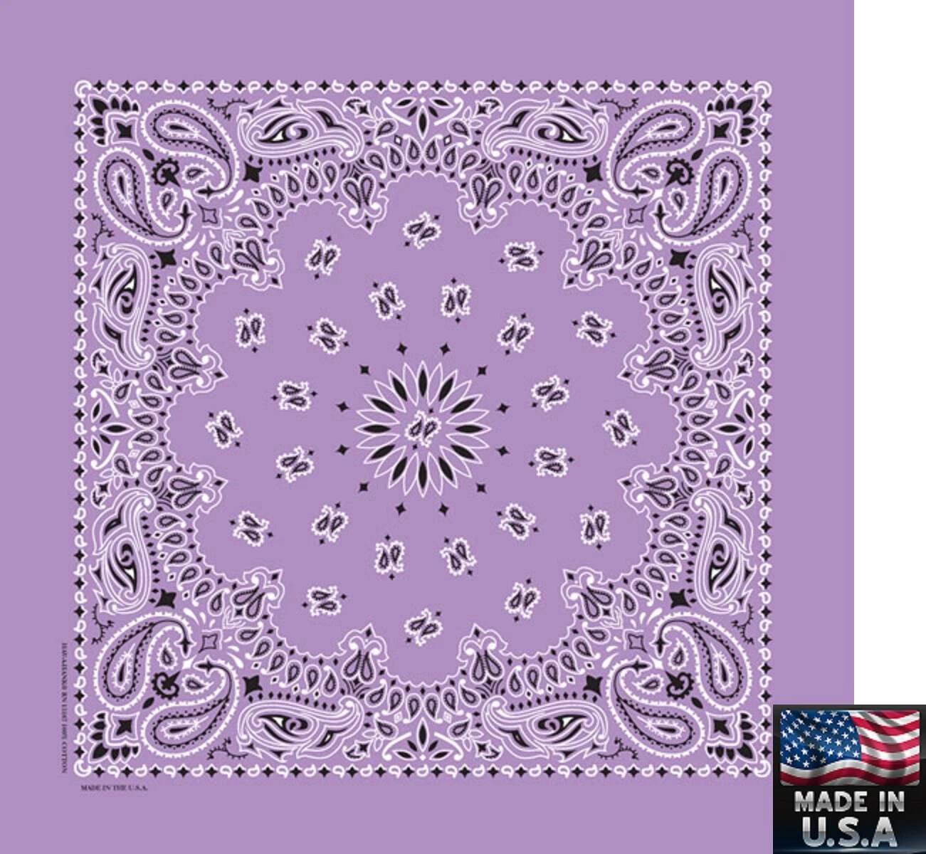 12-USA MADE Hav-A-Hank Lavender(Purple)Paisley BANDANA Face Mask Neck Scarf Head
