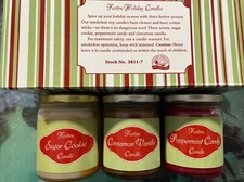 RARE Nature’s Sunshine Brand Soy Smokeless 3 Candles 14 Oz Ea Festive Holiday