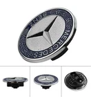 MERCEDES BENZ SPORT SILVER BLACK BONNET BADGE - 57MM NEW - C E S CLK AMG CLASS