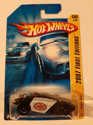 Hot Wheels 2007 New Models #8 Rogue Hog Black & White with B/FTE WHEELS M.O.C. 