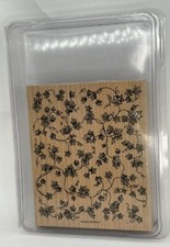 Stampin  Up Background Pattern "Ivy" Wood Mounted Rubber Stamp Unused 2000