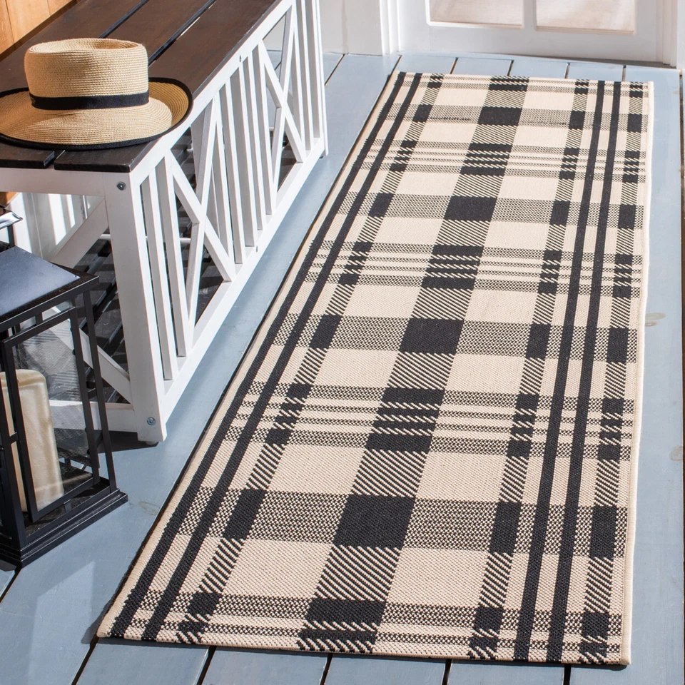 SAFAVIEH Indoor Outdoor CY6201-216 Courtyard Black / Bone Rug - Image 3 of 4