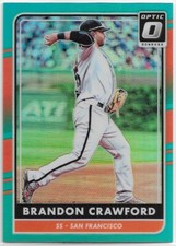 2016 Panini Donruss Optic ~ BRANDON CRAWFORD Base #110 Aqua Refractor (#011/299)