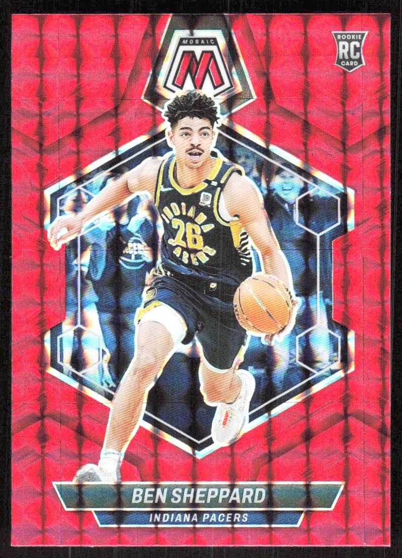 2023-24 10414D Panini Mosaic RED PRIZM Ben Sheppard Rookie Indiana Pacers #244