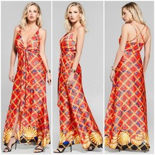 🍃🌺 NWT GUESS BY MARCIANO GOLD SHELL MAXI DRESS SIZE 2 🍃🌺