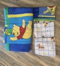 VTG 1990 Disney Winnie The Pooh Reversible Twin Comforter Sheet Set Pillow Case