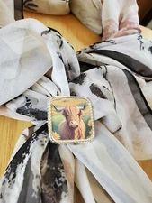 SLIDE Scarf Wild Rag Scarves Slide highland cow gift, bandana slide, western 