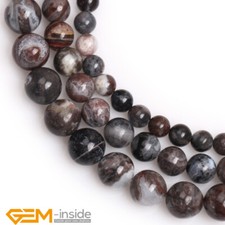 Black Zebra Jasper Natural Gemstones Round Loose Beads Jewellery Making 15" AU