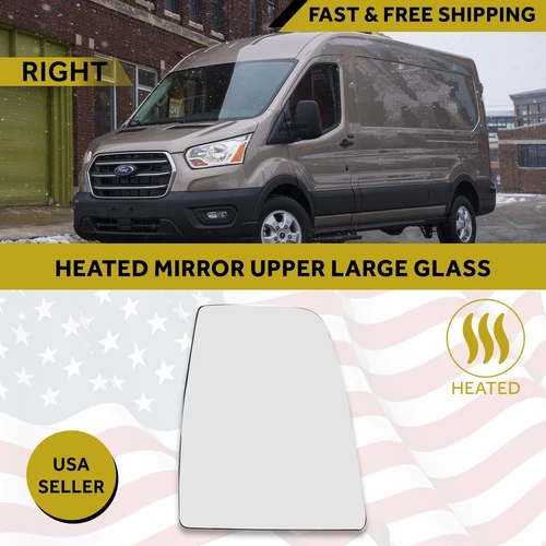 Upper Heated Mirror Glass Right Passenger For 2015–2022 Ford Transit FO1325148