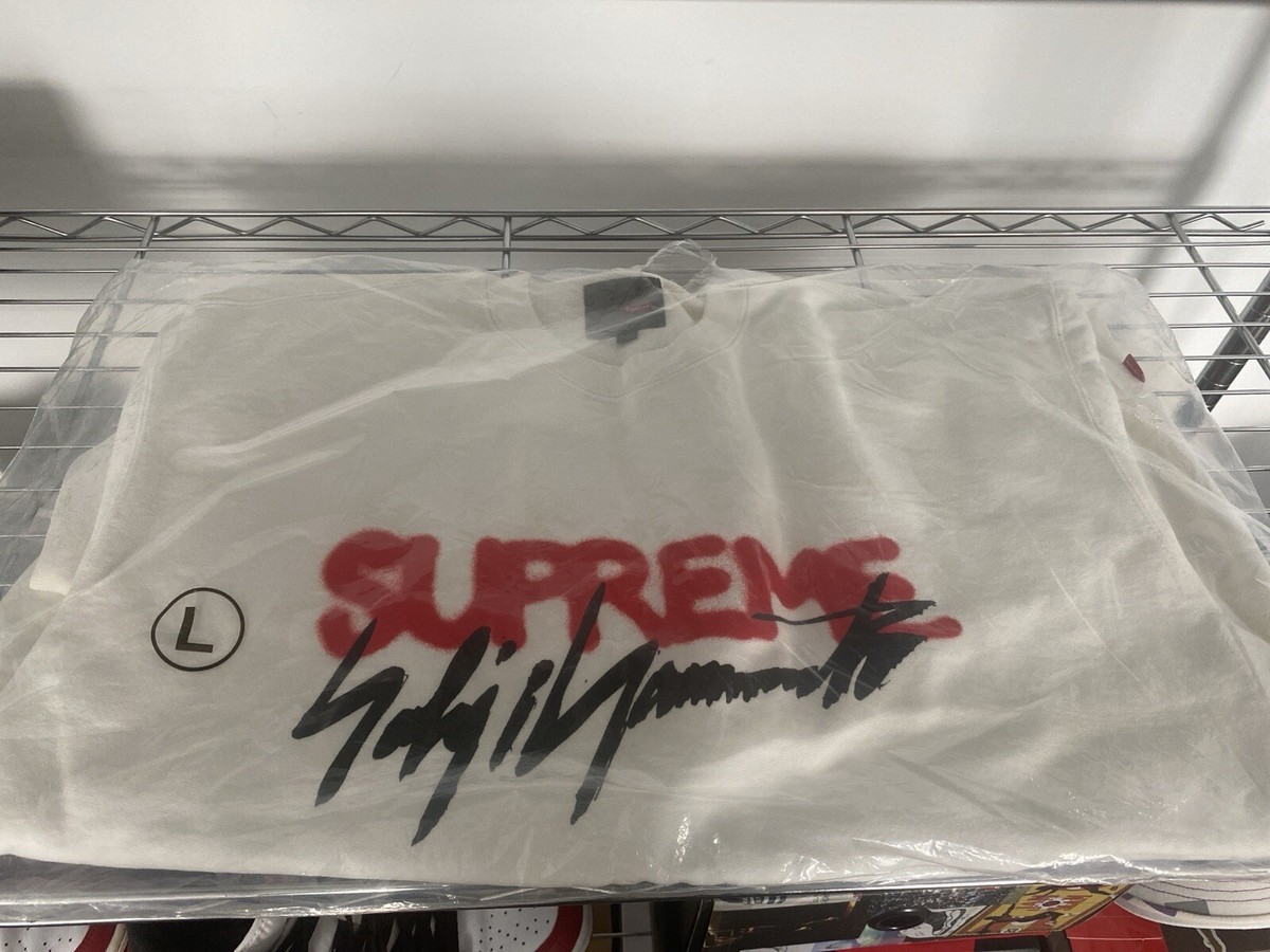 Supreme Yohji Yamamoto Crewneck Sweatshirt Size LARGE White FW20