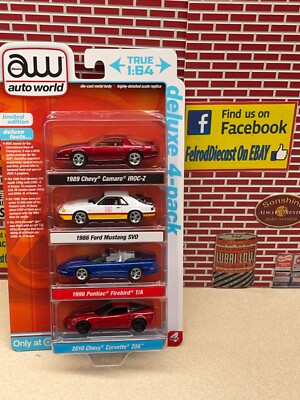 Auto World Target Exclusive 4 Pack Mustang SVO Camaro Firebird