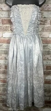 Vintage Gunne Sax By Jessica McClintock Sz 5 Strapless Midi 1980 Satin Victorian