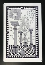 Masonic - First Degree Tracing Board - Portable - Printed Aluminium (300x200mm)