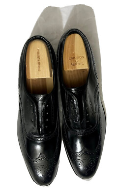 Johnston & Murphy Crown Aristocraft USA Made Black Leather Wingtip