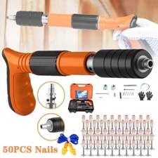 Concrete Nail Gun Kit with 50pcs Set Nails 5 Speed Adjustable Manual Steel Nail